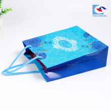 Hot sell blue color elegant design folding gift wrapping handbag